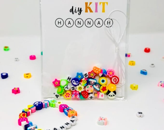 DIY Bracelet Kit Custom Party Favor Interactive Friendship Bracelet Girl Favor Personalized Name Bracelet Birthday Party Activity Sleepover
