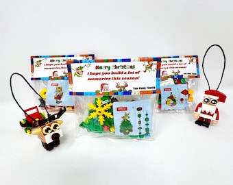 Christmas Building Block Party Favor Xmas Assembled Goodie Bag Custom Party Favor Noncandy Classroom Gift Christmas Activity Family Ornament