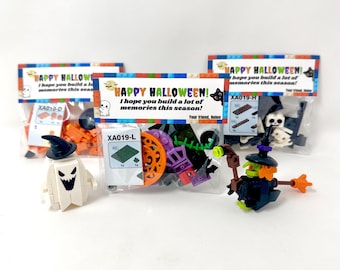 Halloween Building Block Party Favor Assembled Custom Party Favor Noncandy Classroom Gift Spooky Halloween Activity