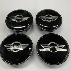 4x Hub caps wheel rim center MINI black