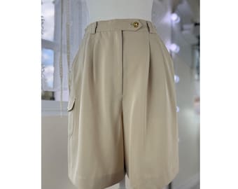 Pantalones cortos vintage Munsingwear Grand Slam para mujer, de cintura alta, plisados, hechos en Japón, informales, clásicos, ligeros, de verano, confeccionados a medida.