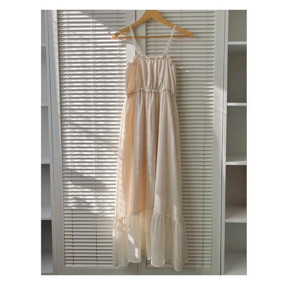 Ruffle Maxi Dress with Lining Summer Boho Long Dress, Adjustable Strap Maxi Gown Romantic Cottagecore Dress Vacation & Resort Wear