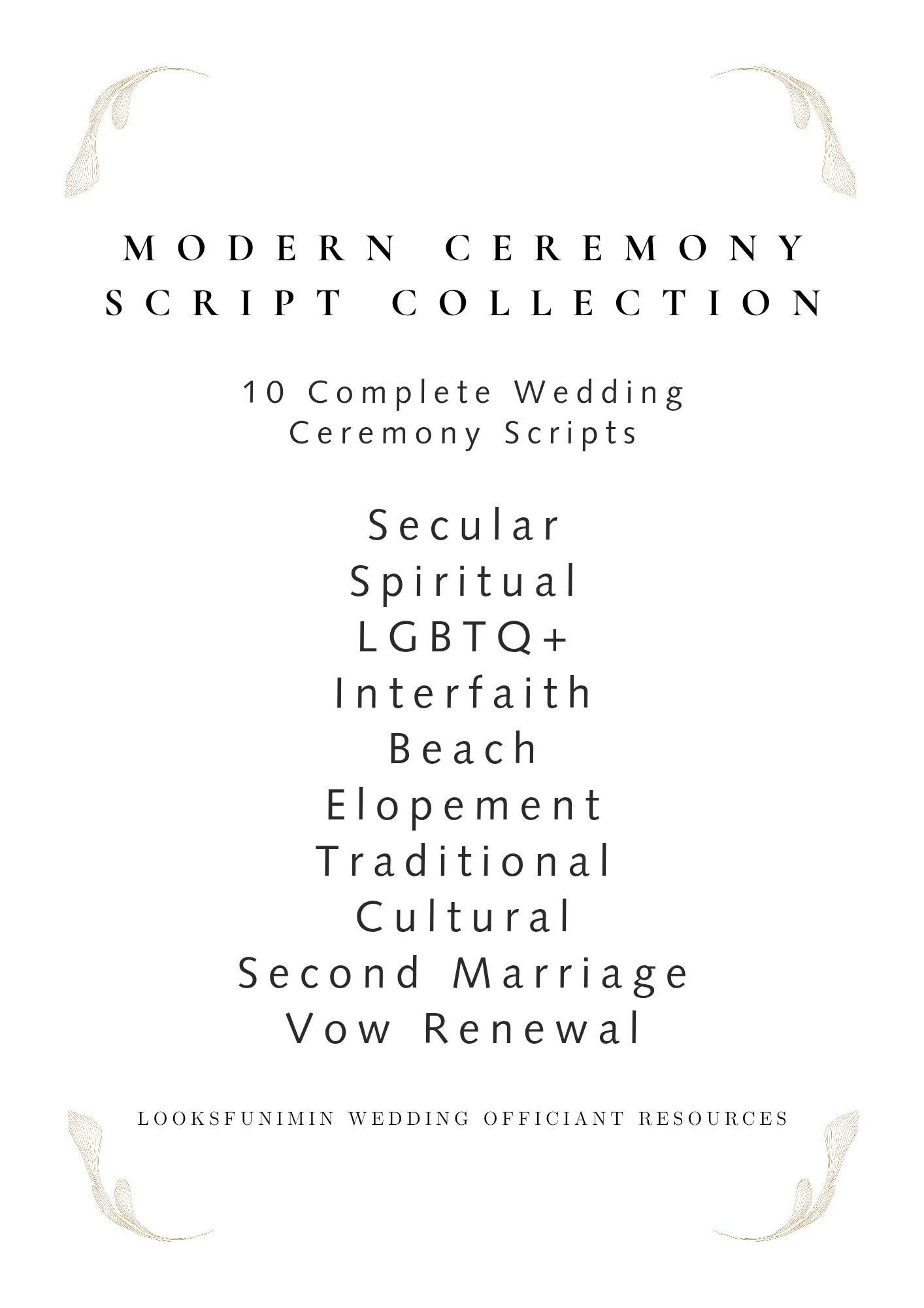 Wedding Officiant Script Template: 10 Editable Ceremony Vows (canva ...