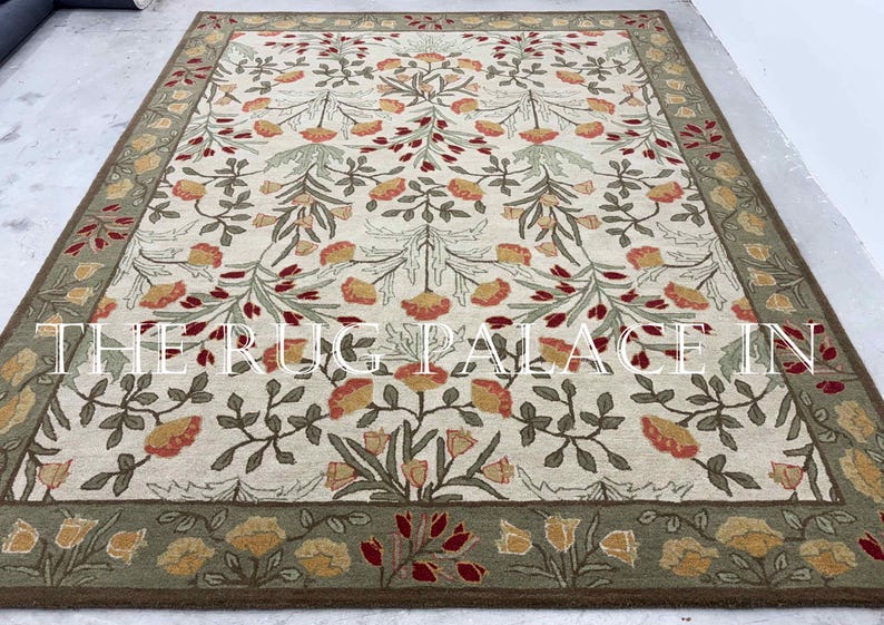 Adeline Rug Handmade Wool Area Rug, Traditional Oriental Style Adeline Multi Colour ...