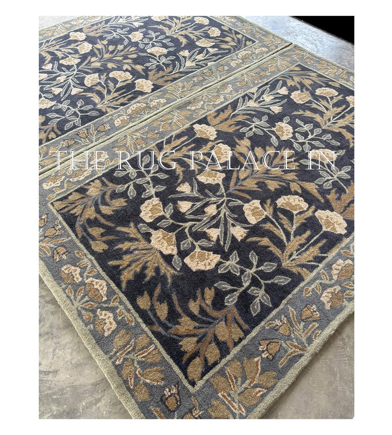 Blue Color Handmade Wool Area Rug: Traditional Oriental Blue Design - Etsy