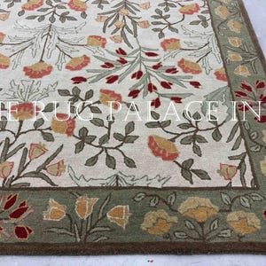 PB Adeline handgjord ullmatta, traditionell orientalisk blommig matta