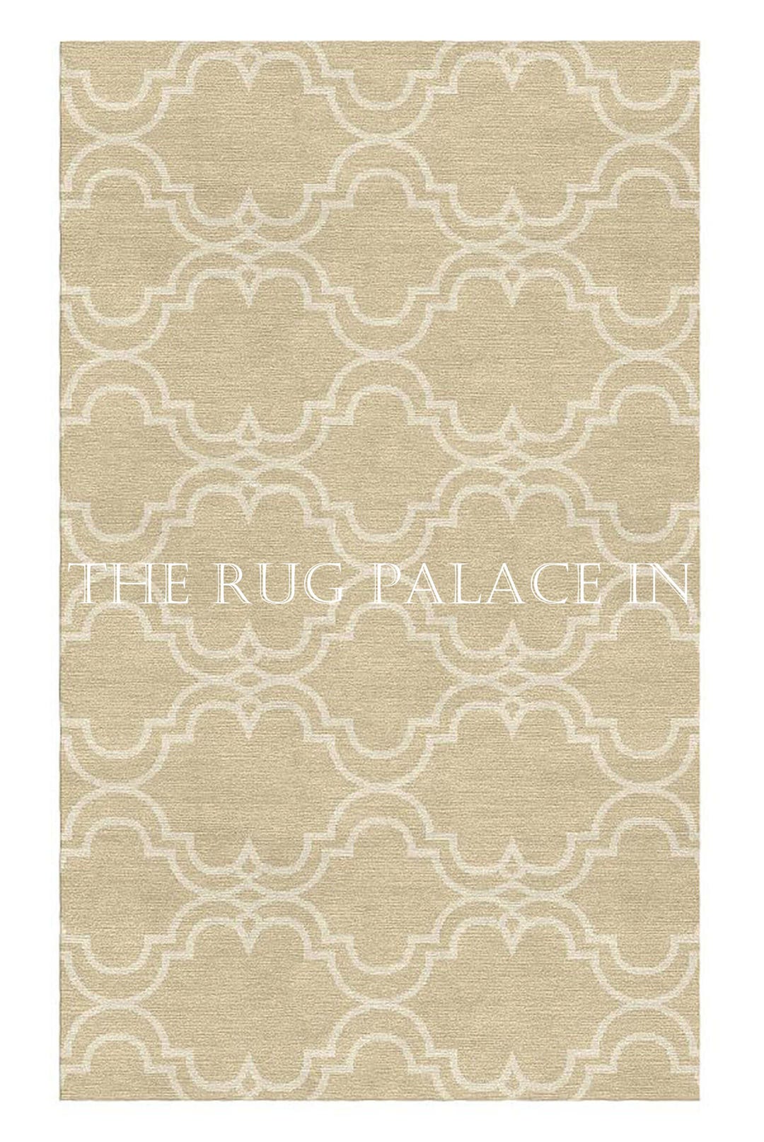 Scroll Tile Area Rug - Ivory Color Modern Design Rug, Tufted Wool Rug ...