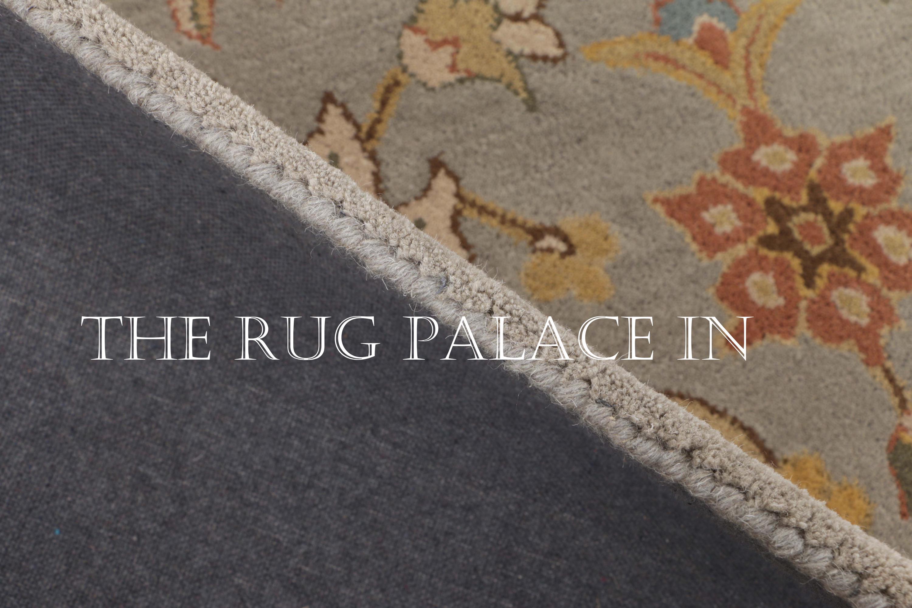 Blue Porcelain Rug Hand Tufted Wool Rug, Porcelain Blue Floral Area Rug, Oriental Inspired ...
