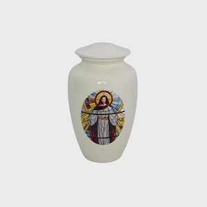 World Bazaar Handcrafted Jesus Cremation Urn – Large Memorial Urn for Human Ashes –Religious Funeral Urn with Velvet Bag-Adult Size 200 lbs.