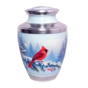 Cardinal Birds Urn - Cardinal Couple Cremation Urn for Ashes - Cozy Cardinals Adult Urn - Cardinals Memorial Urn for 200 Lbs