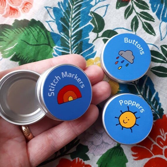 Knitters Storage Tins Stitch Markers Poppers And Buttons Set Etsy