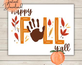 Fall Printable for Kids, Autumn Handprint Craft, Halloween Kids Activity, Fall Keepsake, Fall School Activity, Instant PDF Download