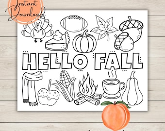 Fall Coloring Page for Kids: Thanksgiving & Autumn Fun (PDF Download)