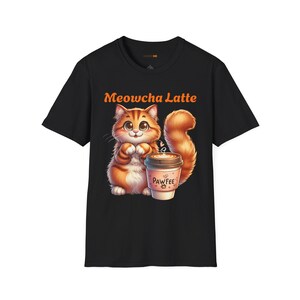 Cute Cat Coffee T-Shirt, Fun Pet Lover's Tee, Coffee Enthusiast Gift, Kitten Apparel, Cartoon Cat Shirt