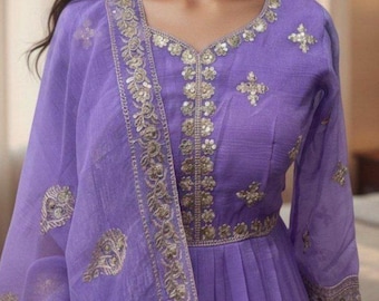 Embroidered Anarkali Gown, Indian Wedding Outfit, Ready to Wear