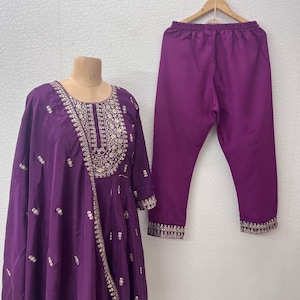 Wedding Wear Indian Anarkali Dress Designer Sequence Embroidery Work Long Gown Fancy Punjabi Suits Bridesmaid Wedding Outfit Pakistani Dress