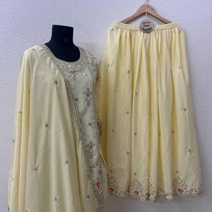 Heavy Designer Embroidered Pakistani Palazzo\Sharara Suit Set For Women Wedding Guest Wear Designer Natural Crepe Sharara Readymade Ethnic
