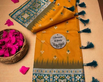 Silk Banarasi Saree: Zari Minakari Weaving, Bridal Wedding Wear