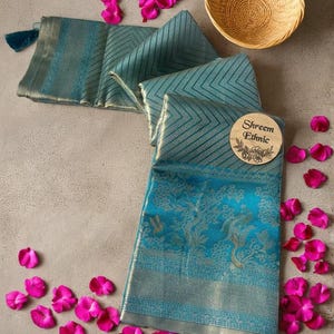 Designer New Soft Tissue Saree Wedding Wear Indian Sarees Stitched Blouse