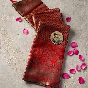Designer New Soft Tissue Saree Wedding Wear Indian Sarees Stitched Blouse
