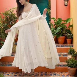Indian Wedding Anarkali Suit Designer Embroidery Work Gown Fancy Punjabi Suits Pakistani Wedding Outfit Reaymade  Heavy Anarkali Gown Dress