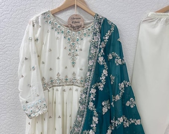 Indian Wedding Anarkali Suit Designer Embroidery Work Gown Fancy Punjabi Suits Pakistani Wedding Outfit Reaymade  Heavy Anarkali Gown Dress