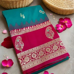 Soft Silk Katan Banarasi Saree | Desiger Rich Pallu Woven Saree | Wedding Saree | Traditional Stitched Blouse With Attractive Brocade Design