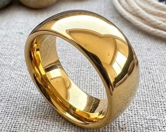 10MM Tungsten Carbide Dome Ring: Polished Comfort Fit Band