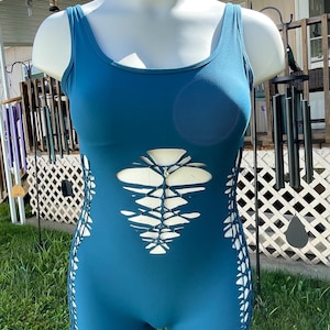 Combi-short tressé bleu marine Butt Scrunch L/XL