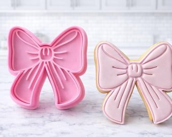 Bow Cookie Cutter with Stamp – Ribbon Embosser – 3D Print File (Digital Download)
