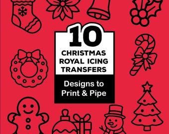 10 Christmas Royal Icing Transfer Sheets Designs – Digital Download