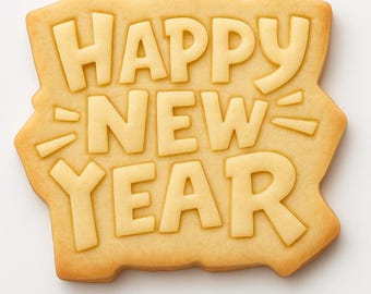Bonne année STL | Emporte-pièce pour biscuits des Fêtes | Téléchargement numérique
