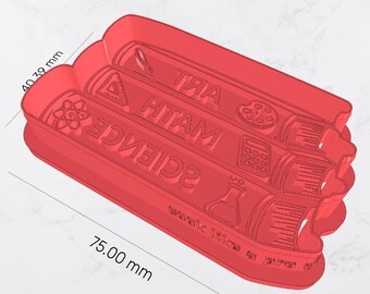 School Book Cookie Cutter & Stamp STL | Back to School Teacher Set | Digital File