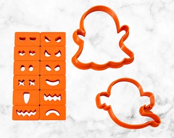 Ghost Cookie Cutter STL Bundle – 2 Ghost Shapes + 12 Face Cutters – Digital Download