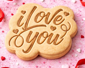 Lieb Dich Cookie Cutter + Embosser | STL Digitaler Download