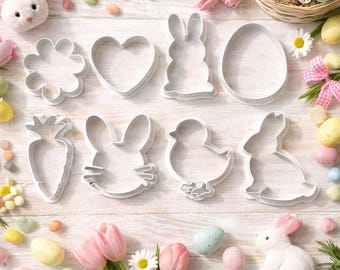 Easter Cookie Cutter STL Set – Bunny, Egg & Spring Shapes |  Digital Download