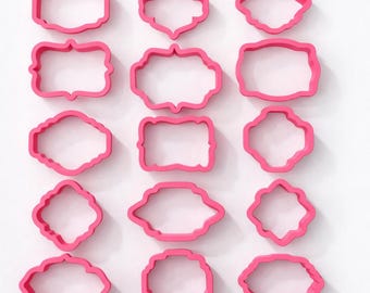 Vintage Label Cookie Cutter Set – 15 Shapes | STL Digital File