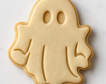 3D Printable Ghost Cookie Cutter & Stamp - Halloween Baking | STL Digital Download