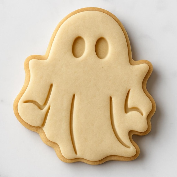 3D Printable Ghost Cookie Cutter & Stamp - Halloween Baking | STL Digital Download