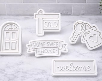 Housewarming Cookie Cutter Set – New Home Cookie Cutters – Real Estate Closing | STL | Digital Download