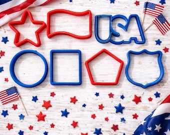 STL-set patriottische koekjesvorm | Memorial Day en 4 juli | Digitale download