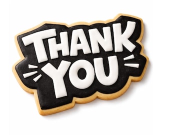 Thank You Cookie Cutter Embosser STL | 3D Print Cookie Stamp | Digital Download