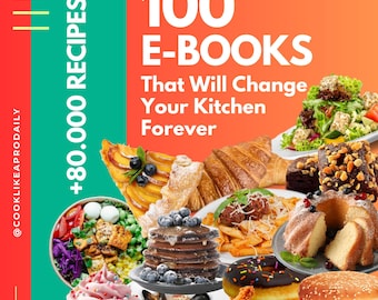 100 Themed Recipe eBooks Bundle: Thousands of Recipes | (PDF Download)