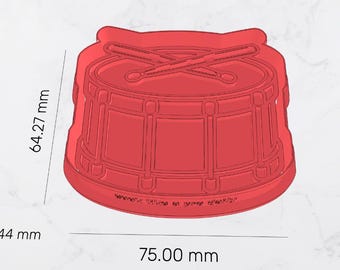 Trommel-Ausstechform & Stempel STL Set | Snare Trommel 3D Druckdatei | Thema Musik