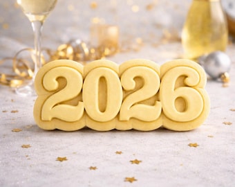 2026 STL Number Cutter | New Year Cookie Stamp | Embosser & Outline Set | Digital Download