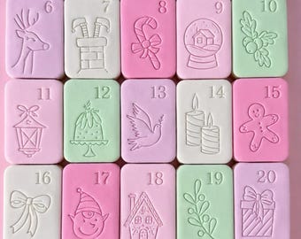 Weihnachts-Adventskalender-Keksstempel-Set • 25 Designs zum Download