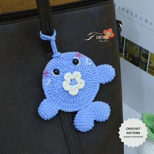 No Sew Whale Coin Pouch Crochet PDF Pattern, Cute Whale Pouch Amigurumi, Crochet Coin Pouch Pattern, Easy Crochet Pattern, Cute Bag Charm