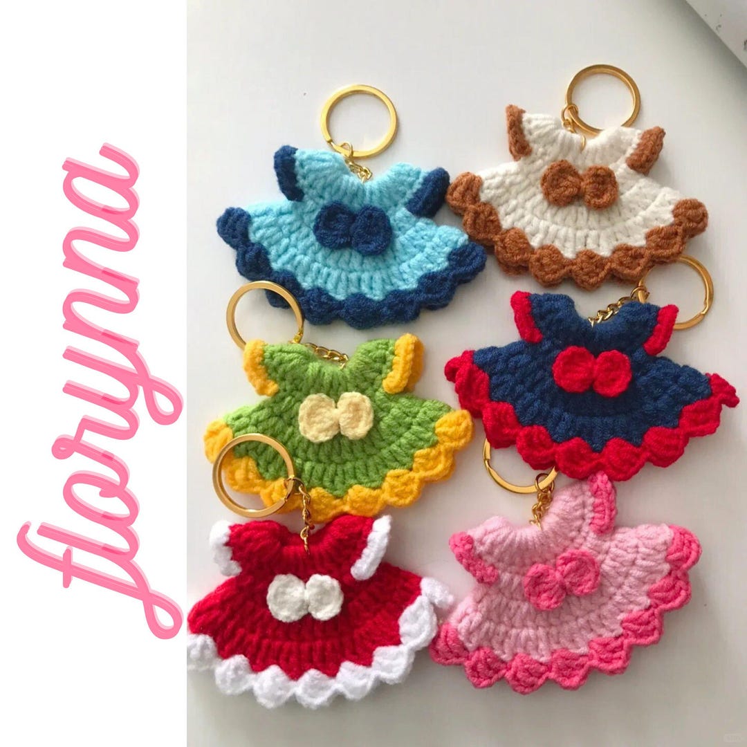 Crochet Princess Dress Keychain Pattern PDF, Keychain Crochet