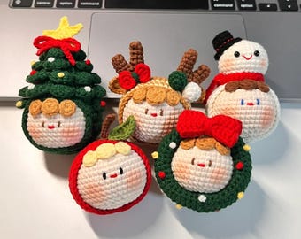 Xmas Ball Ornaments Crochet PDF Pattern - Bundle 5in1 Crochet Ball Christmas Tree Decor - Cute Crochet Ornaments Vintage Xmas Home Decor