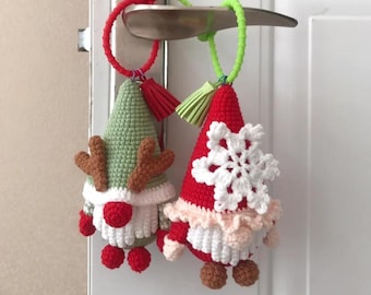 Couple Christmas Gnomes Crochet PDF Pattern, Santa Gnome and Reindeer Gnome Crochet Christmas Home Decoration, Cute Gnome Ornaments Crochet